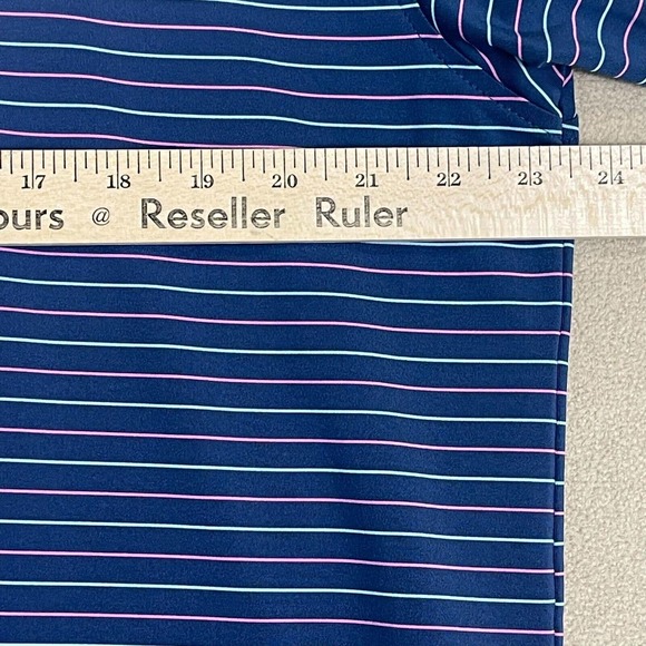 Peter Miller Polo Shirt Adult Large Blue Striped Golf Preppy Summer Comfort Mens - Picture 6 of 11